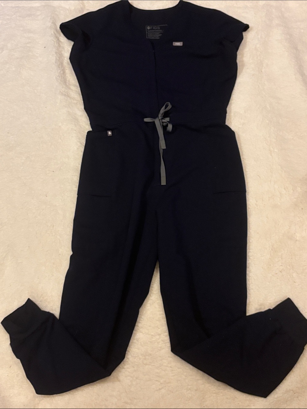 Figs Medium Navy Blue Jogger Jumpsuit Scrubs